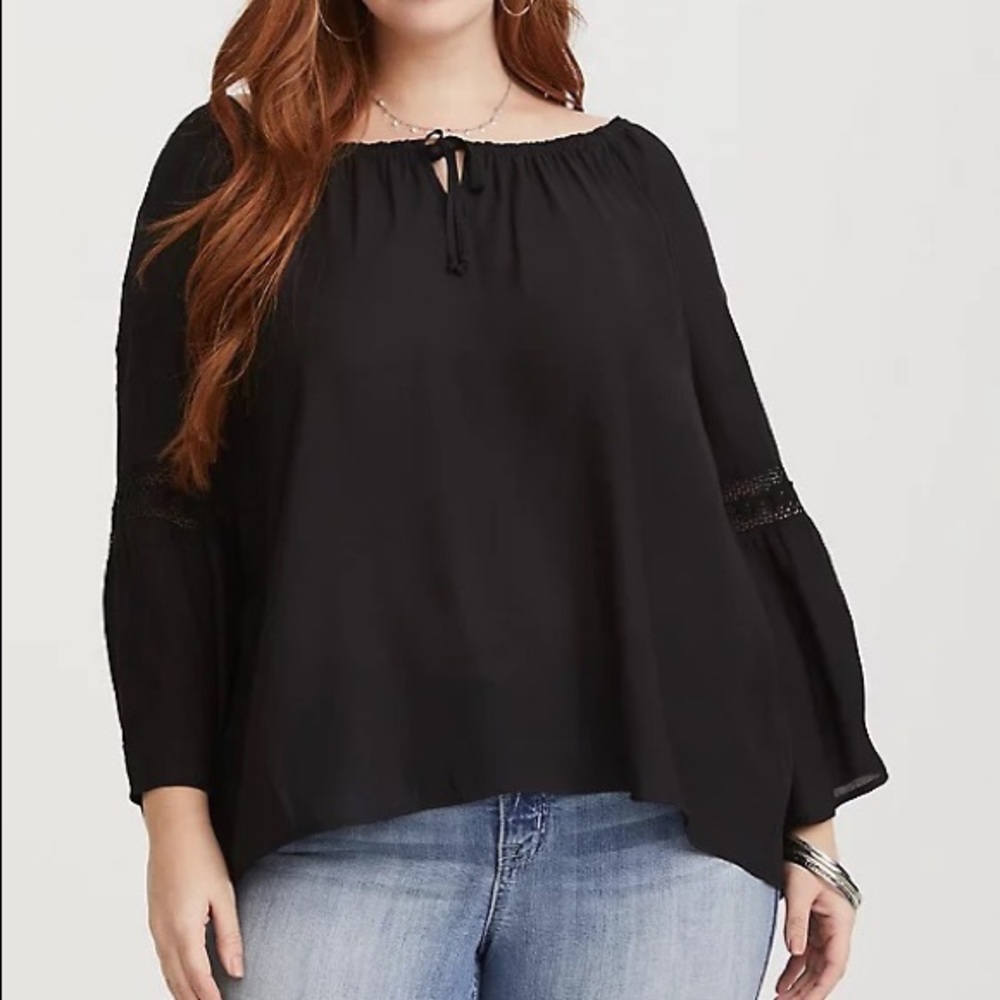 Torrid Black Long Sleeve Blouse